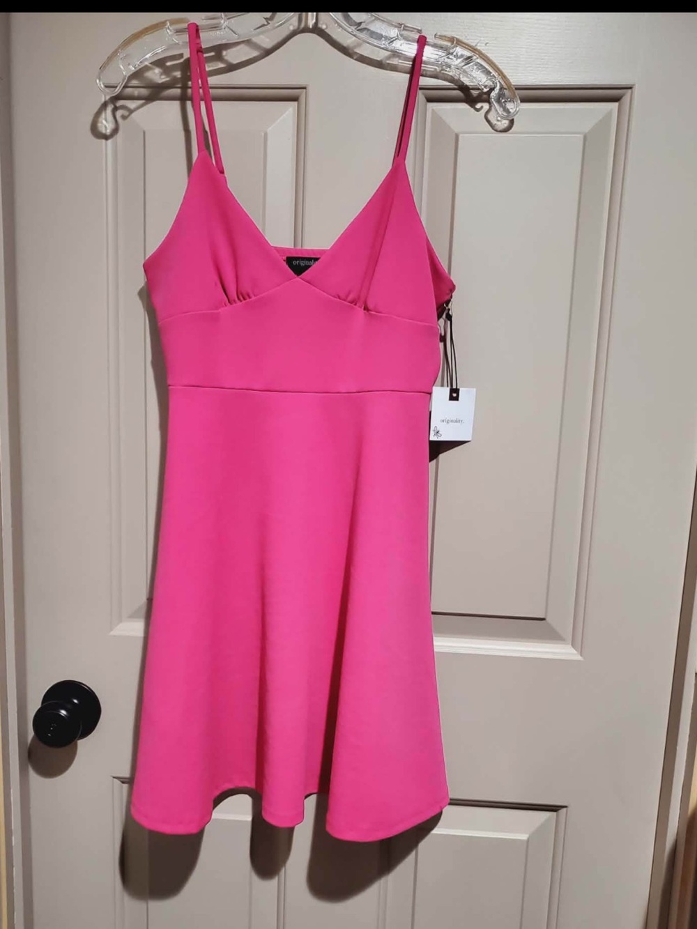 Fuchsia Spaghetti-Strap Mini Dress
